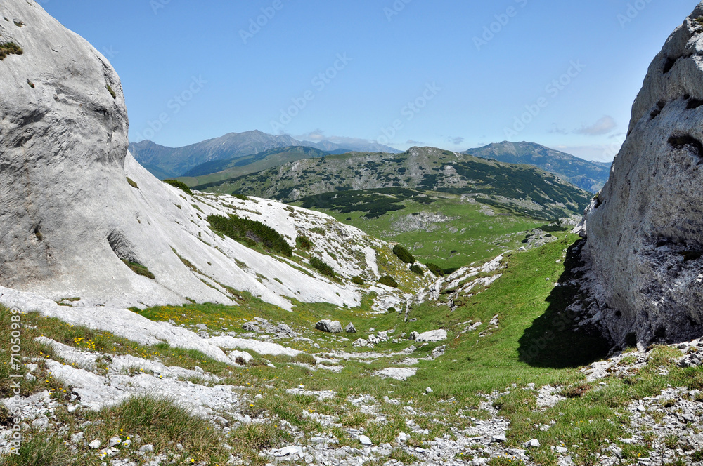 Limestone cliffs in Retezat mountain, Romania