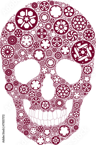 Vector skull created from bike chainrings