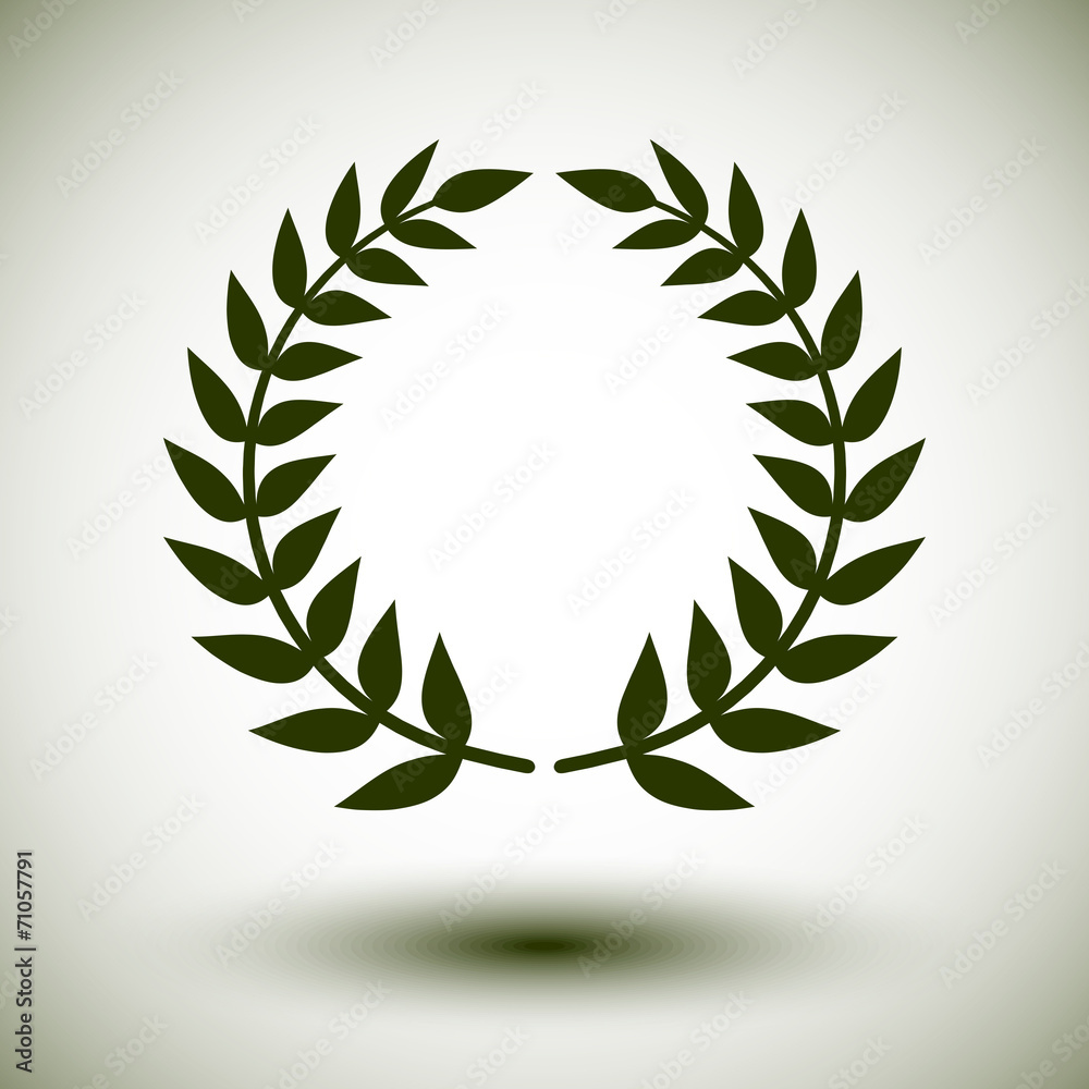 Green laurel wreath on white background. Green laurel wreath on white background.