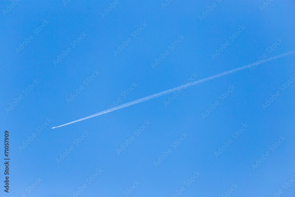 trace of the plane in the sky trace of the plane in the sky