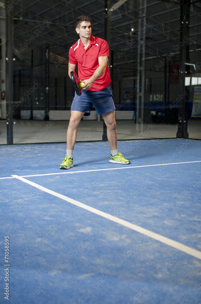 Paddle tennis player serve Paddle tennis player serve