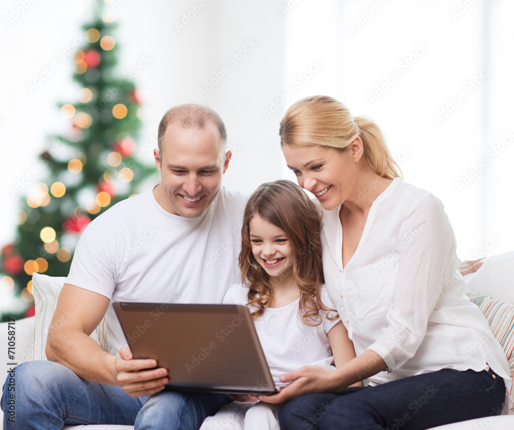 happy family with laptop computer happy family with laptop computer