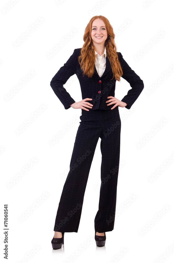 Woman businesswoman in business concept isolated on white Woman businesswoman in business concept isolated on white
