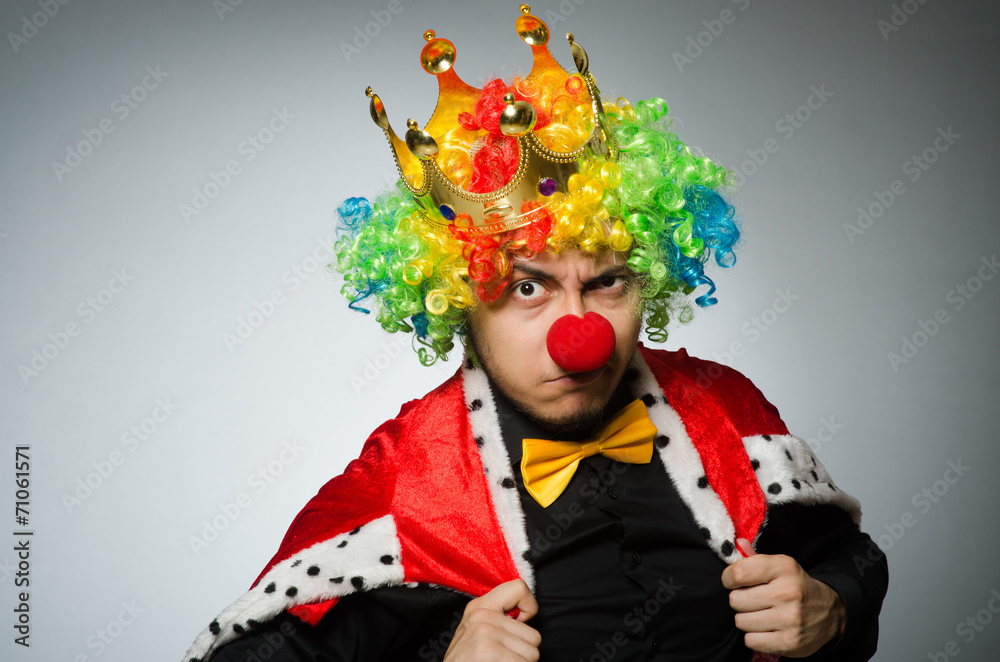 King businessman in funny concept King businessman in funny concept