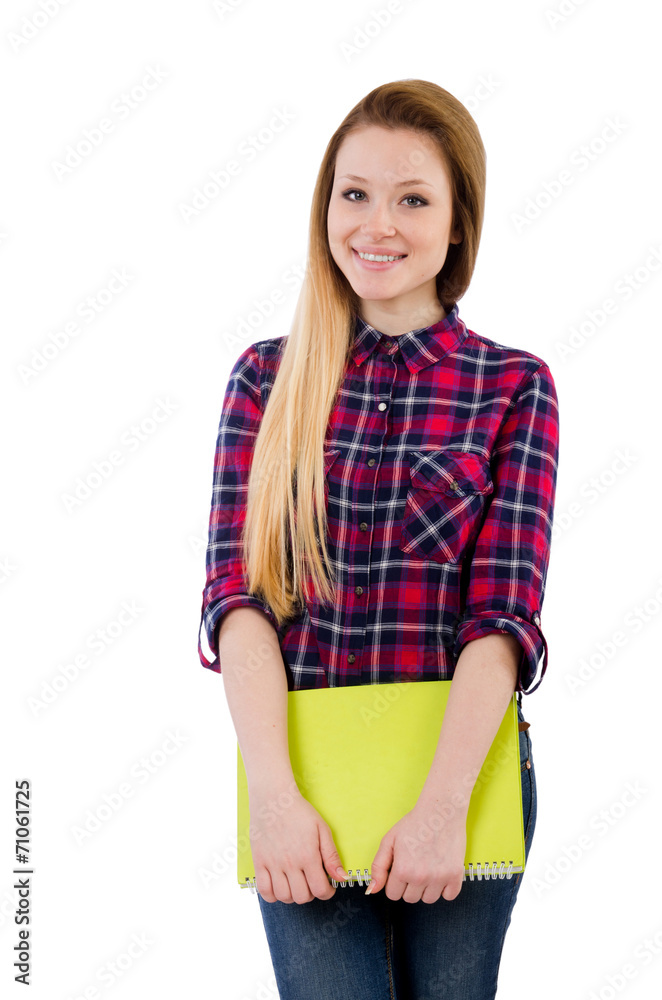 Young student isolated on the white background Young student isolated on the white background