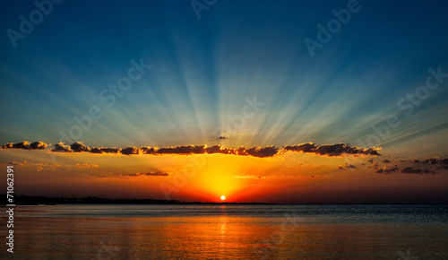 Sunset on the Red Sea - Egypt with clouds