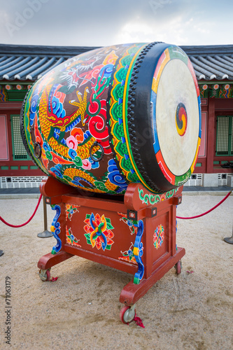 Korean traditional drum called buk, with Taegeuk symbol