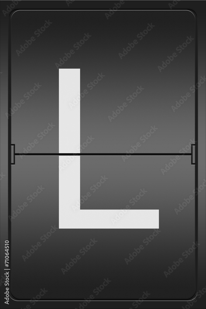 Letter L on a mechanical leter indicator Letter L on a mechanical leter indicator