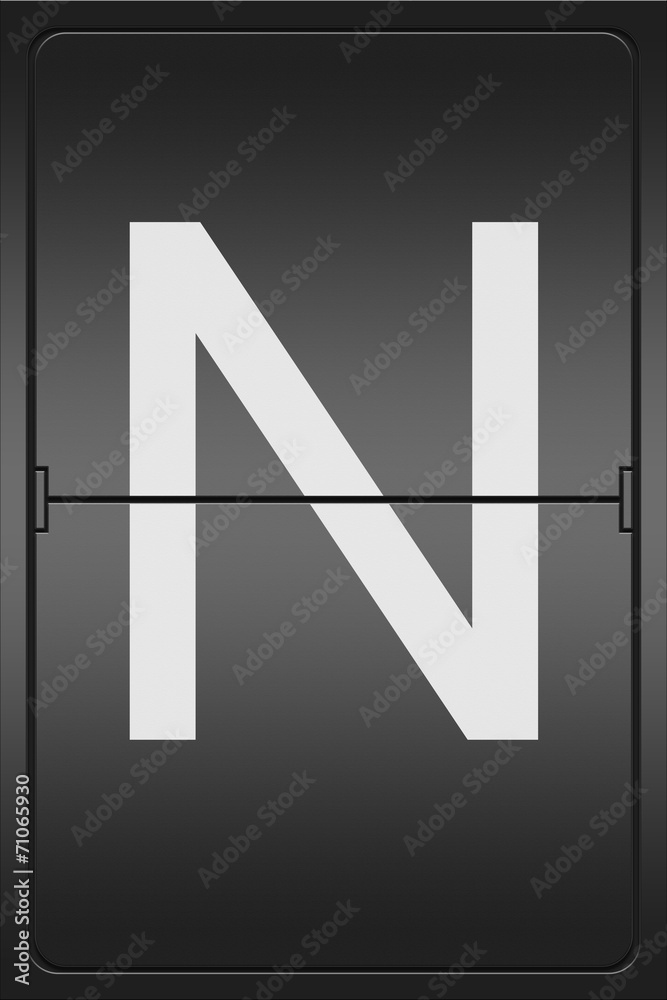 Letter N on a mechanical leter indicator Letter N on a mechanical leter indicator