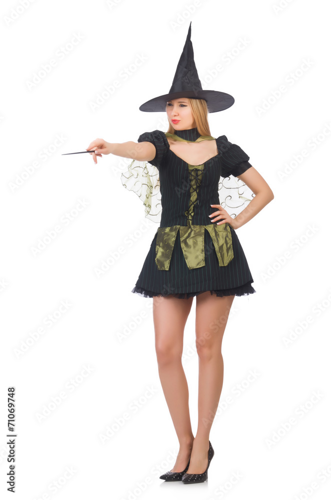 Woman magician doing her tricks with wand Woman magician doing her tricks with wand