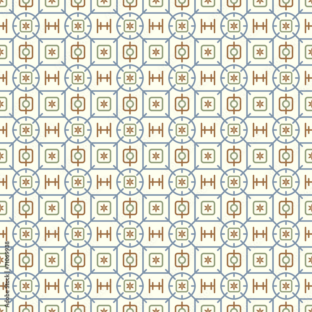 Blue Rounded Corner Rectangle and Flower and Line Pattern