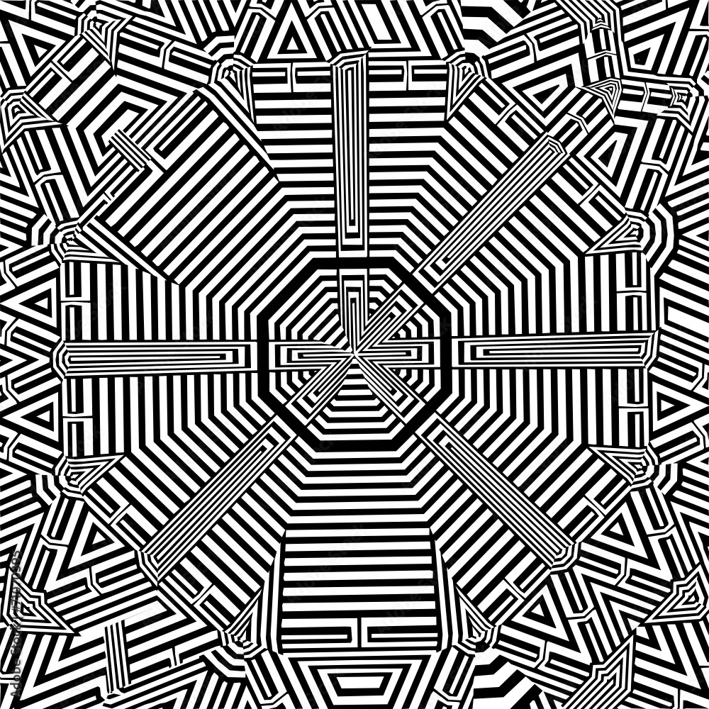 Maze Labyrinth Octagon Vector