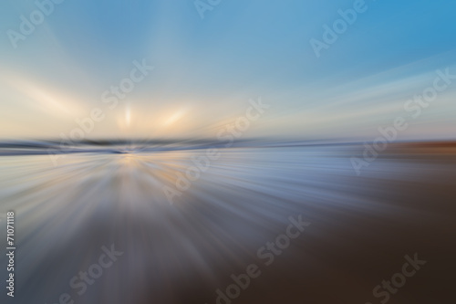 Sunset in partial motion blur