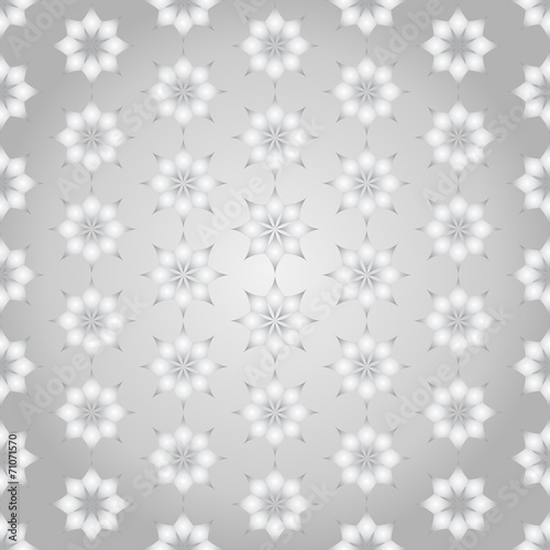 Silver Classic Rhomboid Flower Seamless Pattern