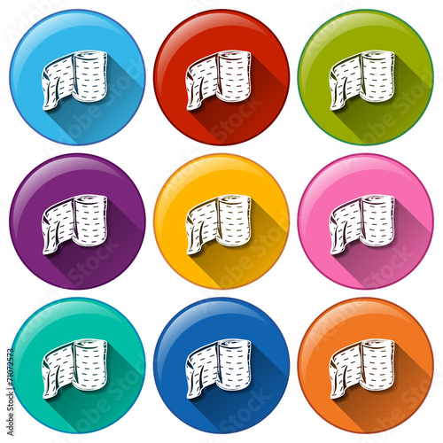 Round buttons with medical plasters
