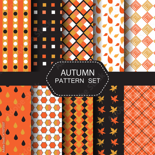autumn concept seamless pattern set