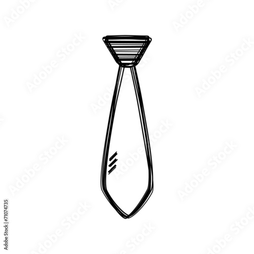 Vector of sketch doodle, necktie icon on isolated background