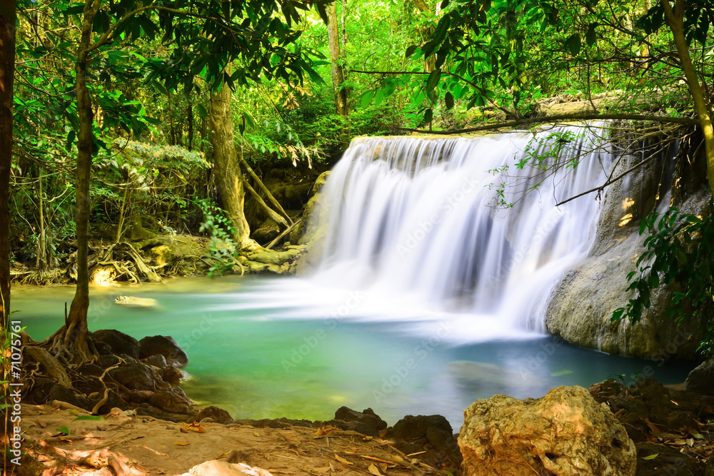 Fototapeta premium Beautiful waterfall in deep forest