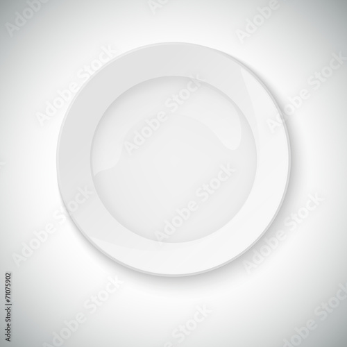 White plate with shadow.