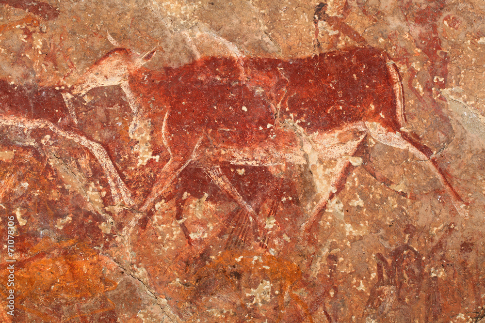 Bushmen rock painting of an antelope, Drakensberg