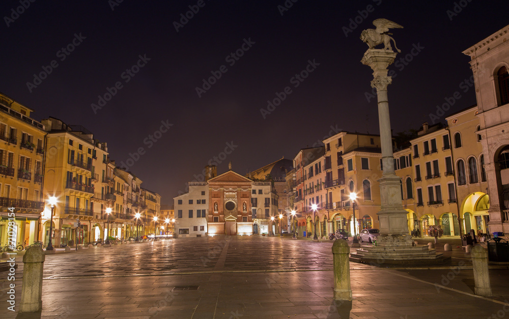 Padua - Piazza dei Signori square with the st. Mark column