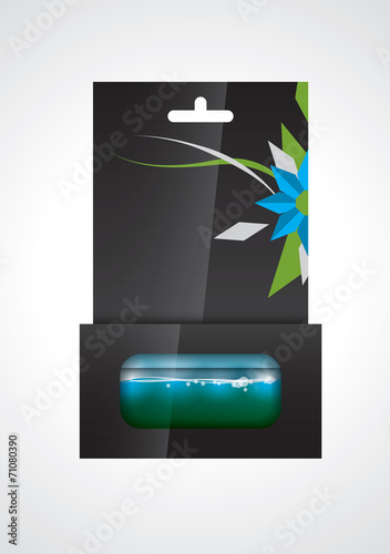 Air freshener in glass container in a box