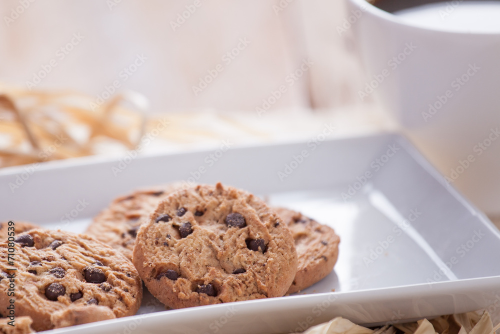 Chocolate chip cookies with coffee Chocolate chip cookies with coffee