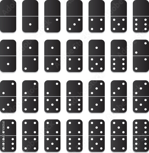 Full set of vector domino tiles