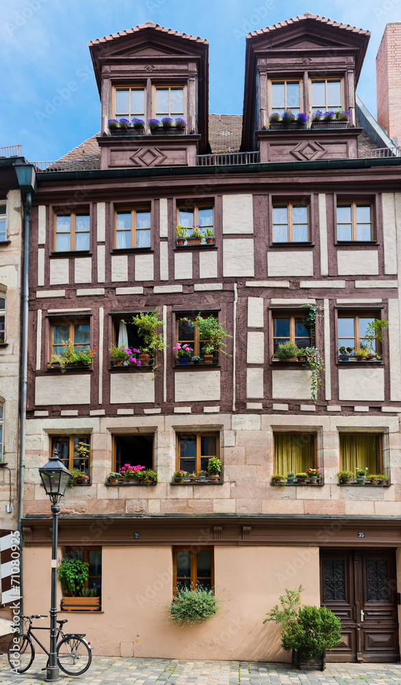 Half-timbered house of the Old Town, Nuremberg, Germany