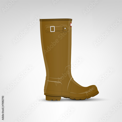 Brown rubber boot illustration