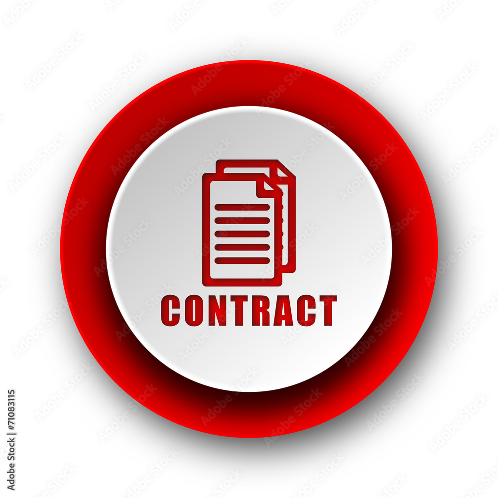 contract red modern web icon on white background contract red modern web icon on white background