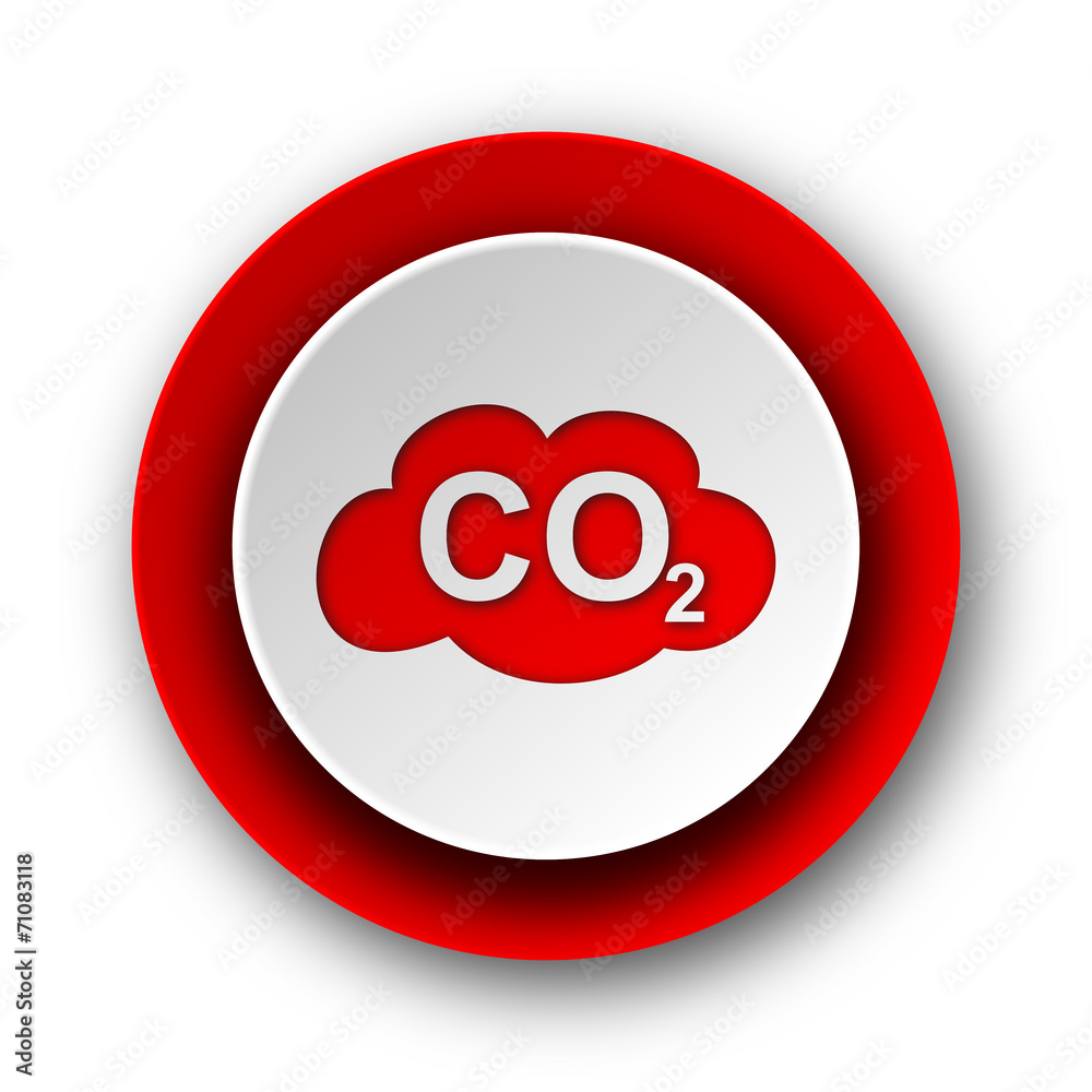 carbon dioxide red modern web icon on white background carbon dioxide red modern web icon on white background