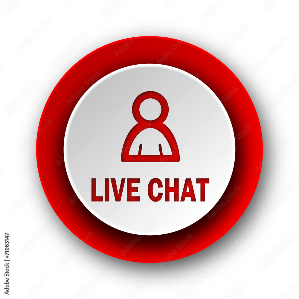 live chat red modern web icon on white background live chat red modern web icon on white background