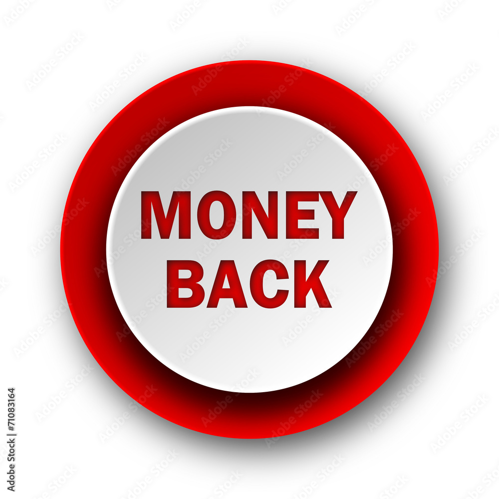 money back red modern web icon on white background money back red modern web icon on white background