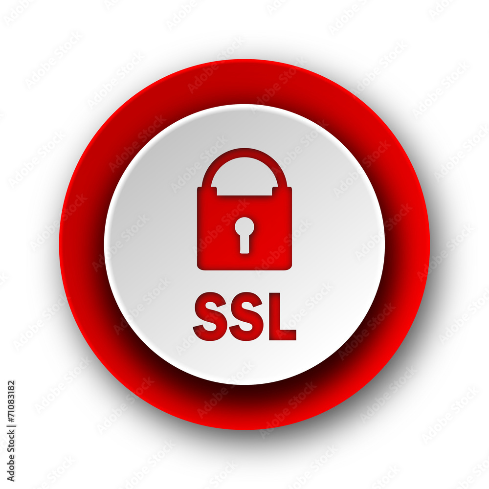 ssl red modern web icon on white background ssl red modern web icon on white background