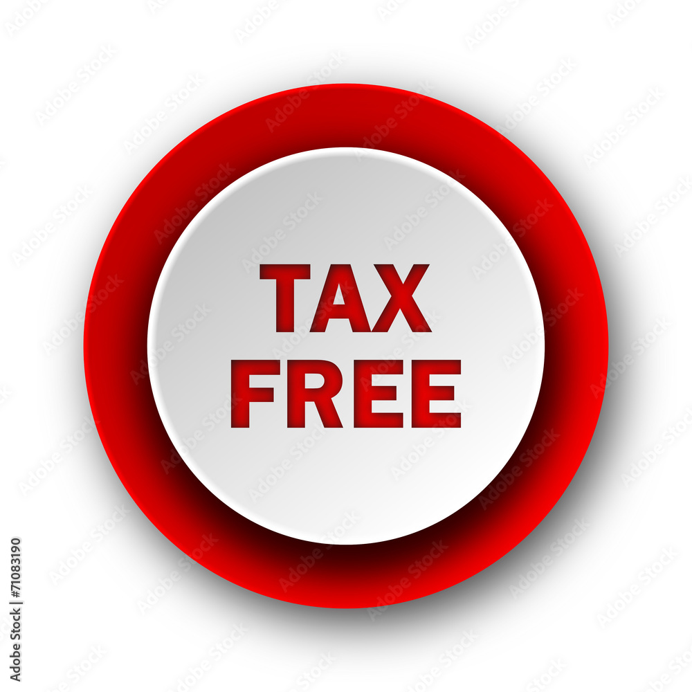 tax free red modern web icon on white background tax free red modern web icon on white background