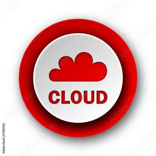 cloud red modern web icon on white background