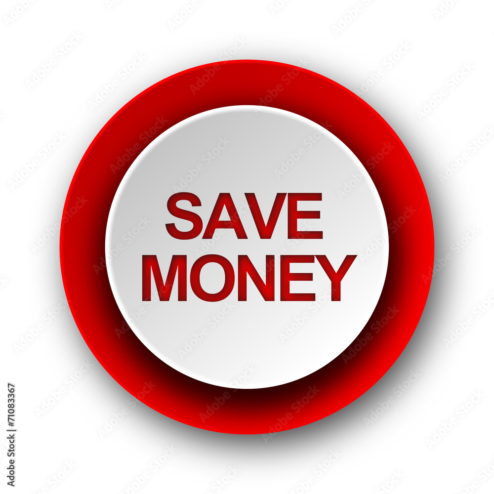 save money red modern web icon on white background save money red modern web icon on white background