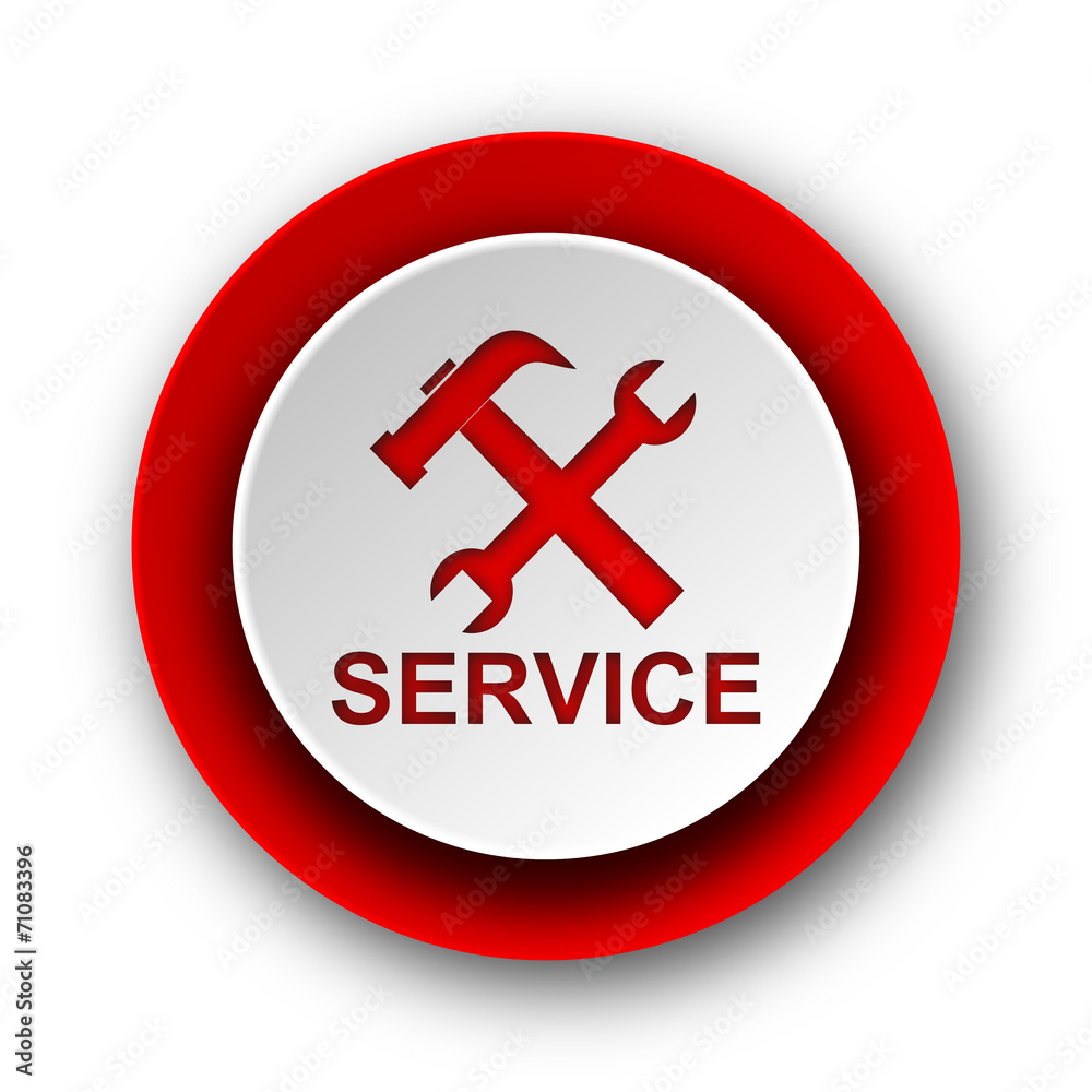 service red modern web icon on white background service red modern web icon on white background