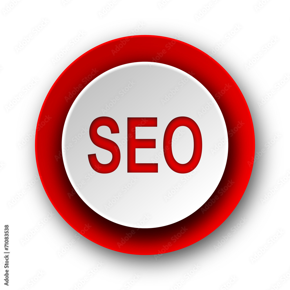 seo red modern web icon on white background seo red modern web icon on white background