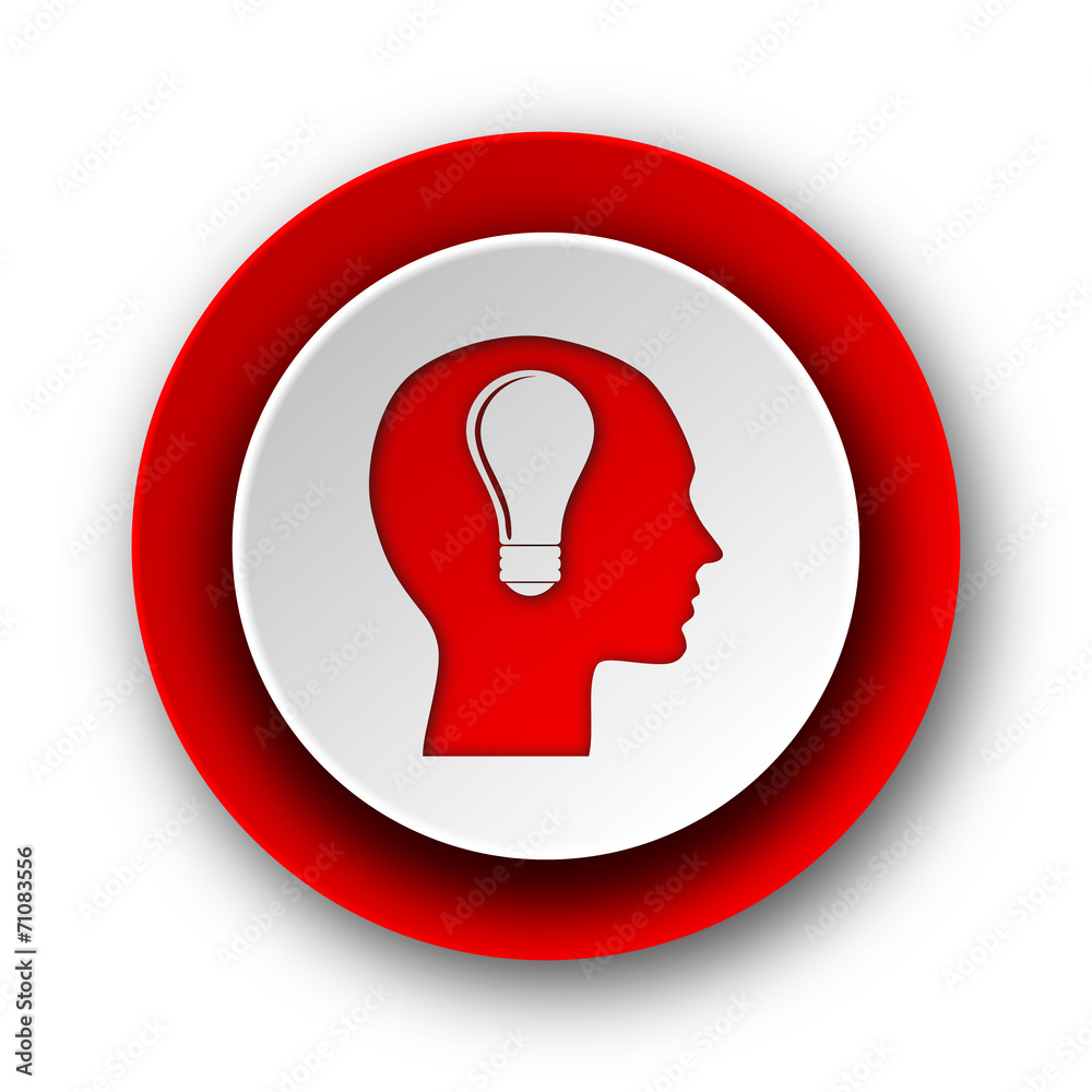 head red modern web icon on white background head red modern web icon on white background