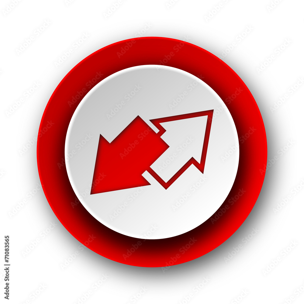 exchange red modern web icon on white background exchange red modern web icon on white background