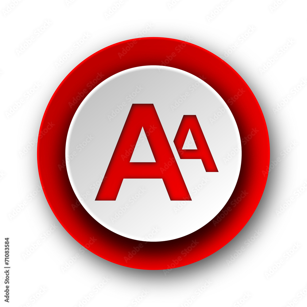 alphabet red modern web icon on white background alphabet red modern web icon on white background
