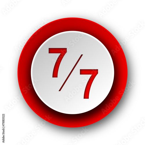 7 per 7 red modern web icon on white background