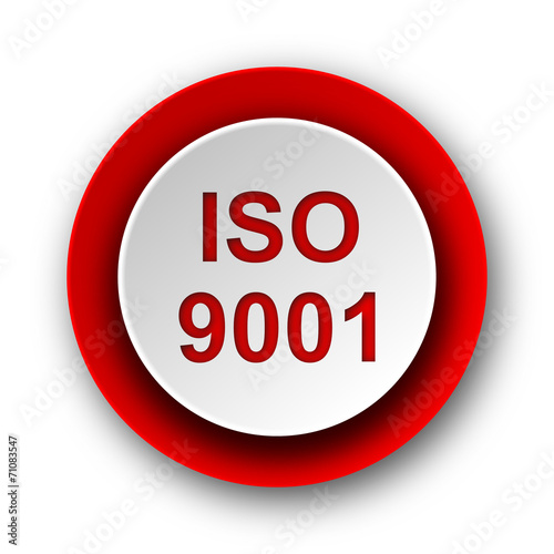 iso 9001 red modern web icon on white background