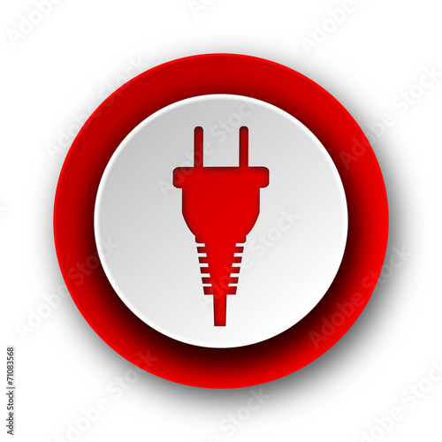 plug red modern web icon on white background