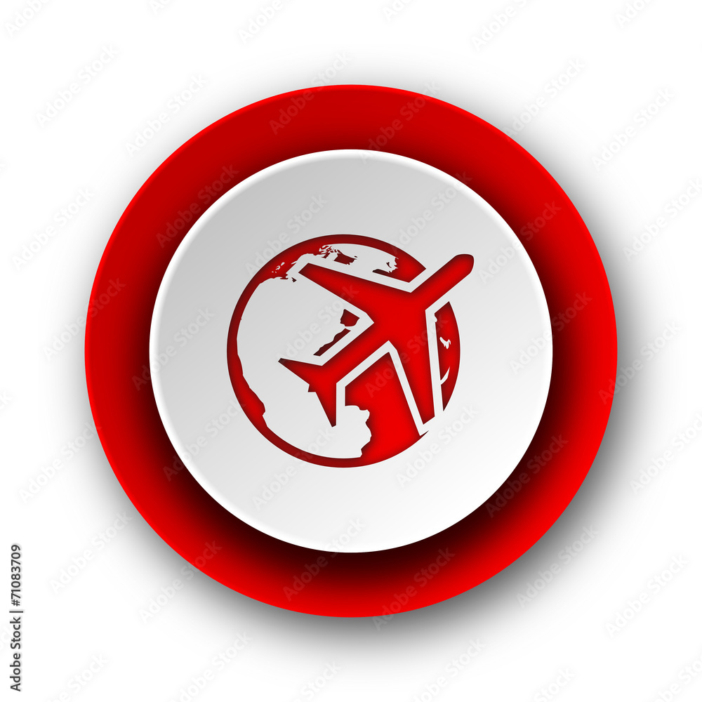 travel red modern web icon on white background