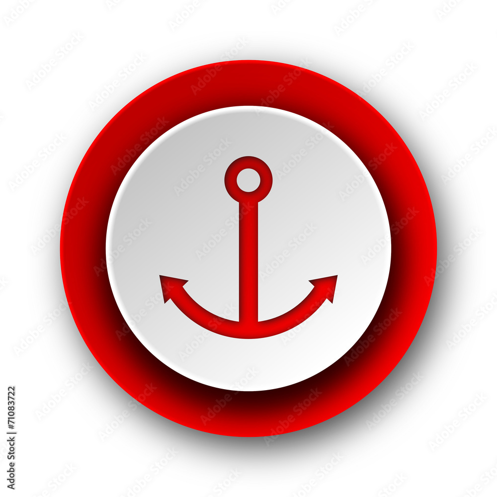 anchor red modern web icon on white background anchor red modern web icon on white background