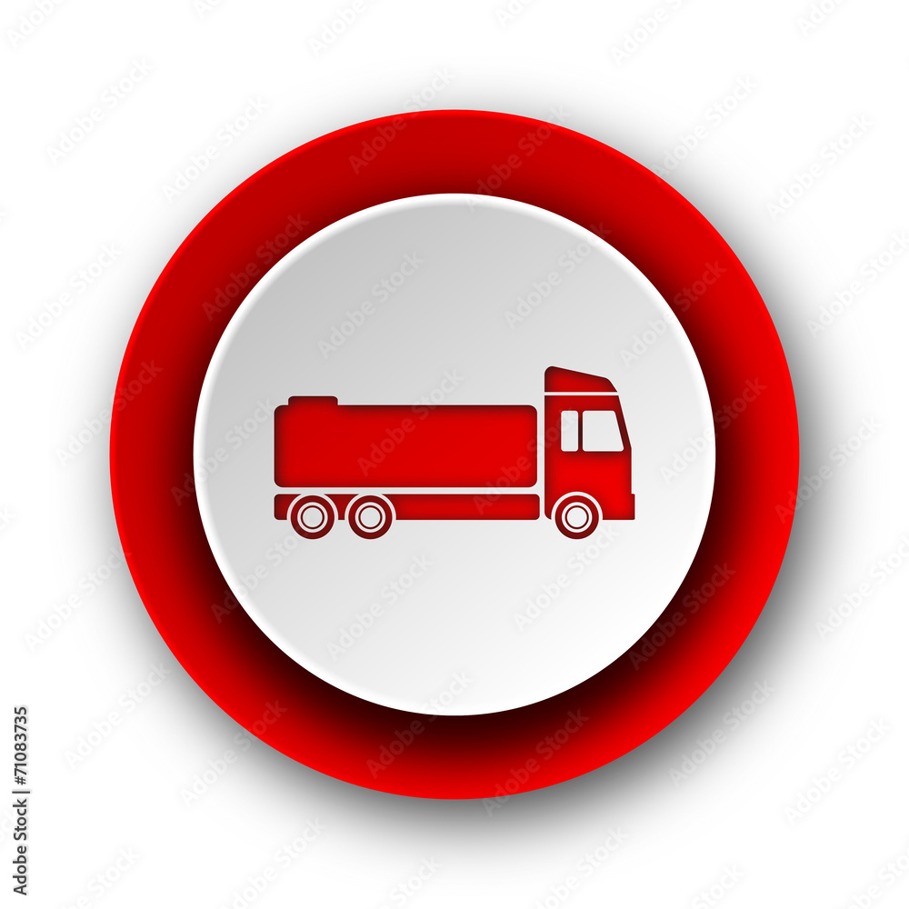 truck red modern web icon on white background truck red modern web icon on white background