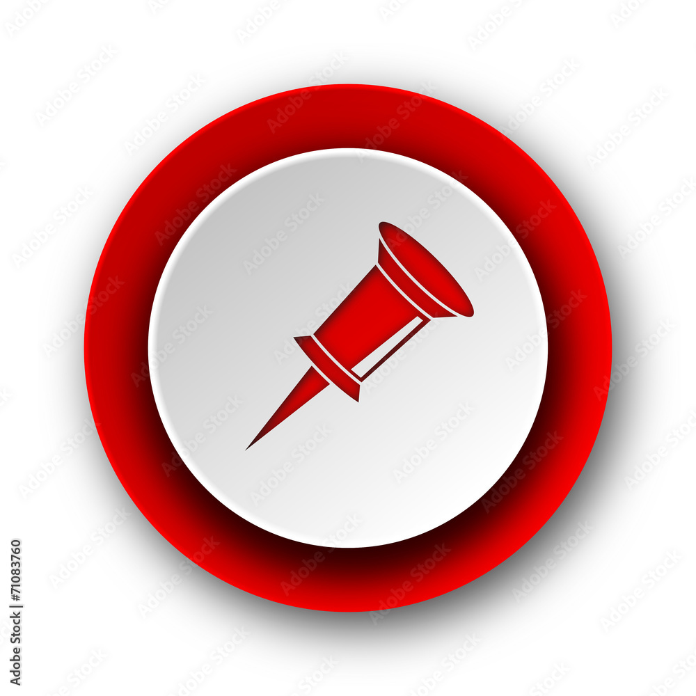 pin red modern web icon on white background